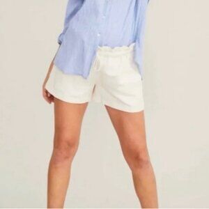 Hatch The Lula Shorts Maternity Size XL Cream Beige Linen Blend Short Summer